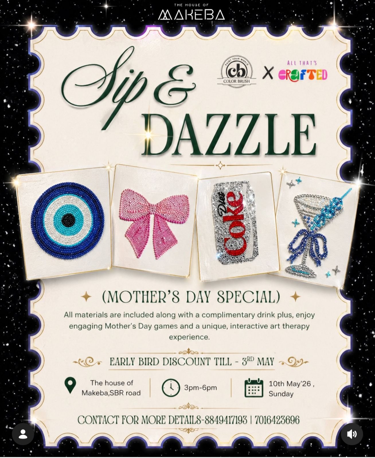 Mother’s Day Sip & Dazzle session